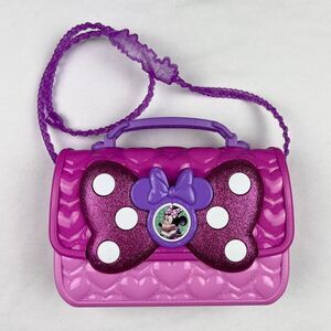 Disney Minnie Mouse Pink Toy Purse Pretend Play Accessories Wallet Mirror Lot